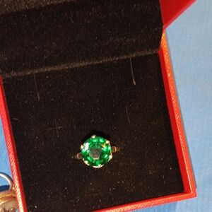 Radiant Green Gemstone Ring